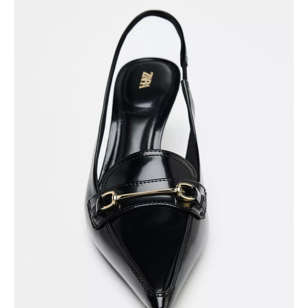🎉SALE🎉NWT🎉ZARA Slingback Buckle Heels - Picture 3 of 10